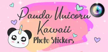 Panda Unicorno Kawaii Adesivi Fotografici