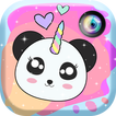 Panda Unicorn Kawaii Stiker Gambar