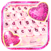 Parıltılı Pembe Kalp Emoji Klavye