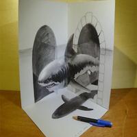 Pencil 3D Art Painting Affiche