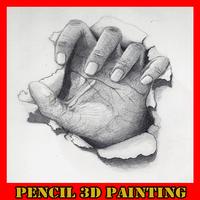 Pencil 3D Painting Affiche