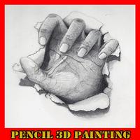 Gambar 3D Pensil poster
