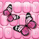 Clavier à thème papillon rose icône