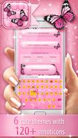 Pink Butterfly Keyboard اسکرین شاٹ 2