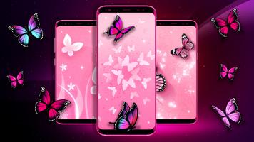 Pink Butterfly Live Wallpaper پوسٹر
