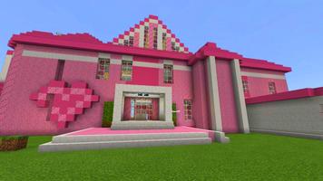 Pink House Map for Minecraft PE captura de pantalla 1