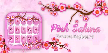 Pink Sakura Flowers Keyboard