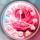Pink Rose Clock Live Wallpaper APK