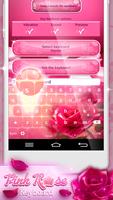 Pink Rose Keyboard Affiche
