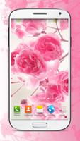 Roze Bloemen Live Achtergrond-poster