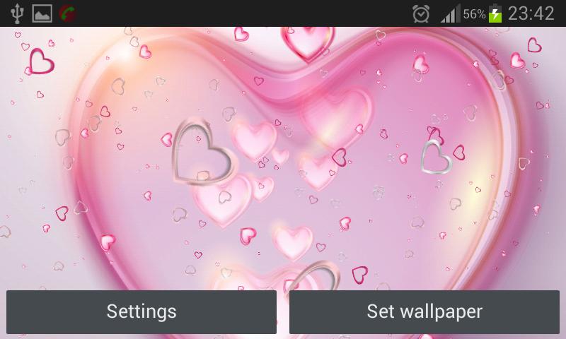 Android 用の ピンクのハート ライブ壁紙 Apk をダウンロード
