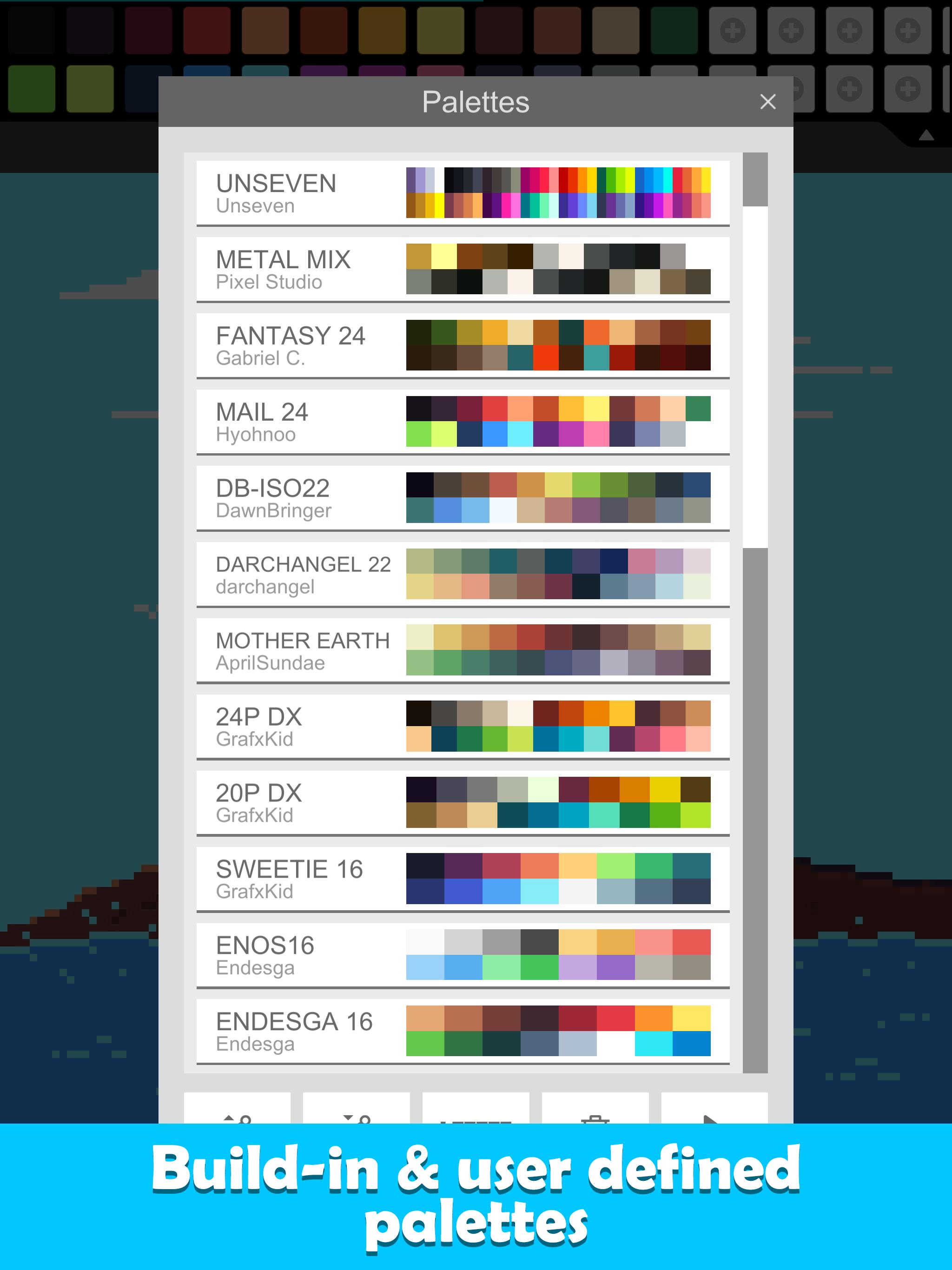 Палитры для Pixel Studio