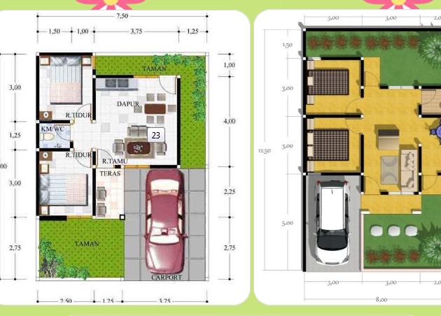 Desain Rumah Online 2D / Gambar 3d, gambar imb, rab.