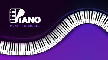 البيانو - تشغيل الموسيقى الملصق