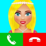 fake call princess game icône