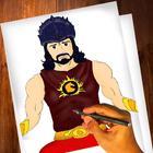 How to draw Prabhas mahabali ka bahubali anime boy icône