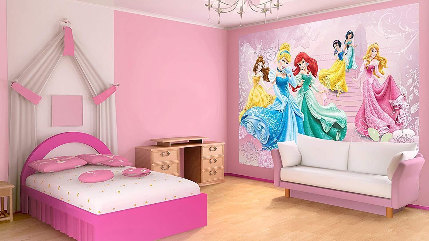 Обои для девочек 2024. Комната принцессы. Детская комната в стиле принцессы. Комната принцессы для девочки. Фотообои для детской комнаты девочке.