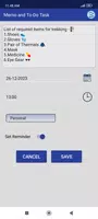 Memo Notes & To Do Tasks Diary تصوير الشاشة 5