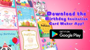 Birthday Invitation Card Maker App پوسٹر