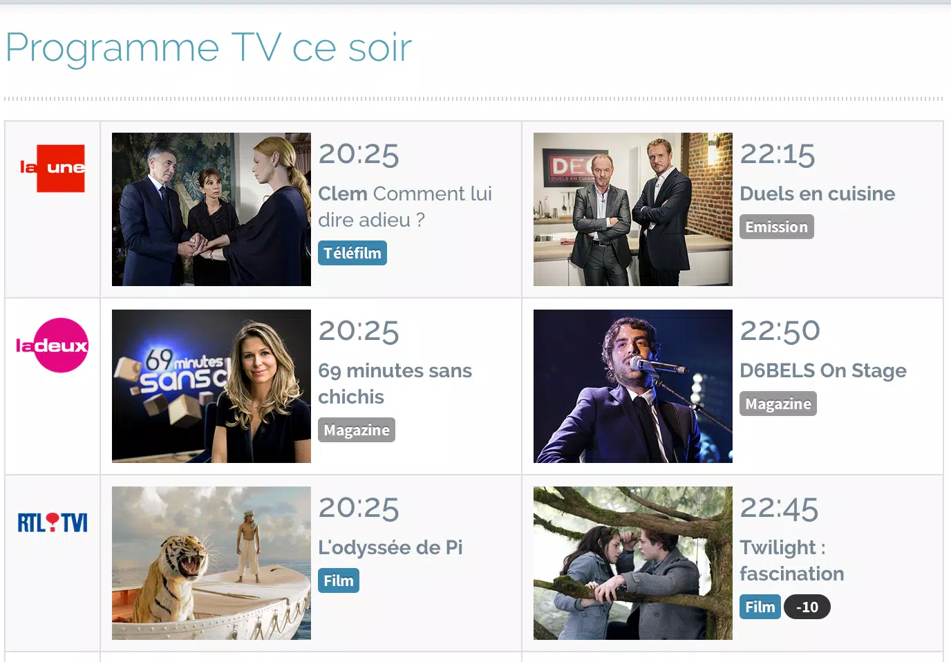 Descarga de APK de Programme TV Belgique para Android