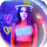 Neon effect camera: spiral art