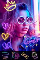 Neon effect camera: spiral art poster