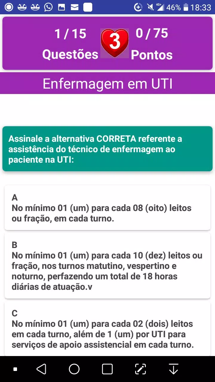 QUIZ - Enfermagem 24 Horas . . - Enfermagem 24 horas