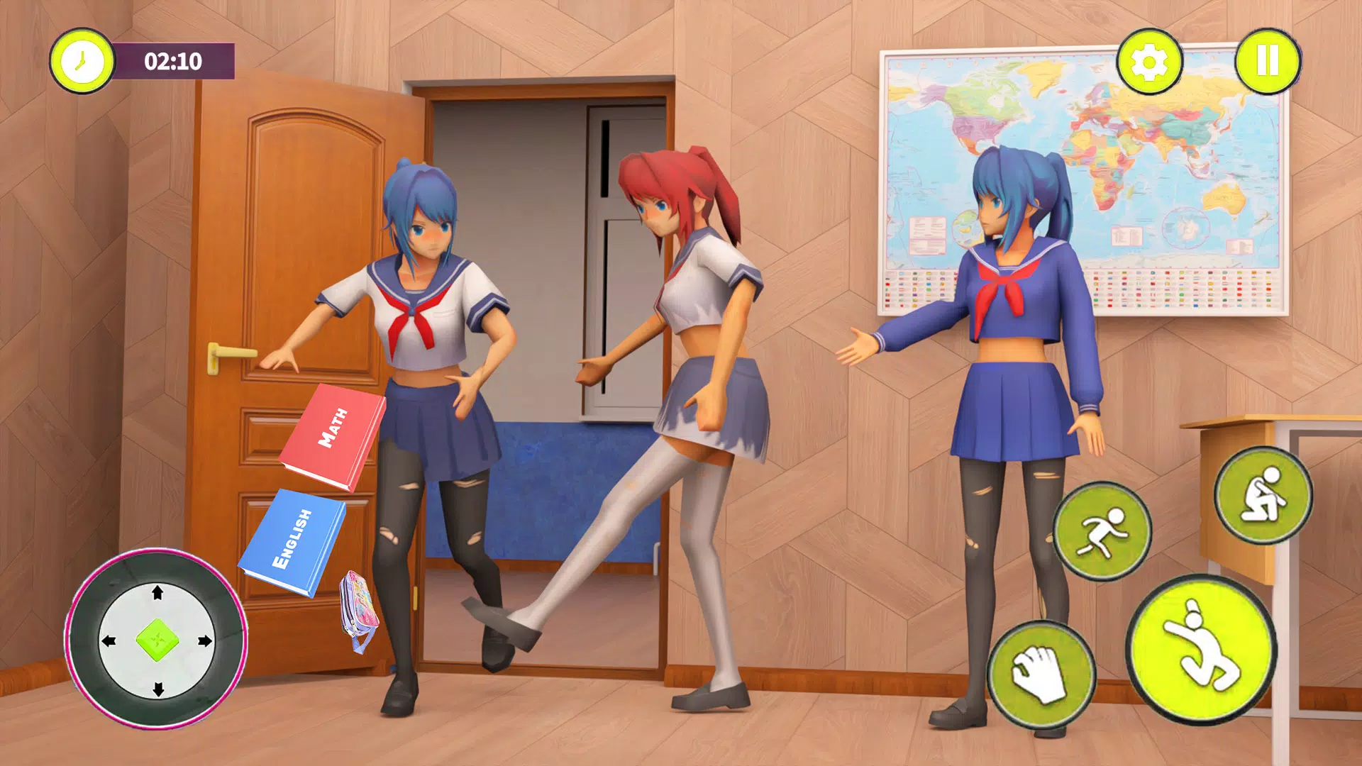 High School jogo de simulador de menina, escola vida virtual jogos