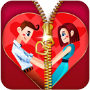 赤い ハート ジッパーロック画面 APK