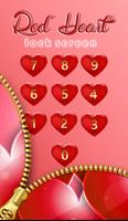 Red Heart Love Zipper Lock Screen screenshot 1