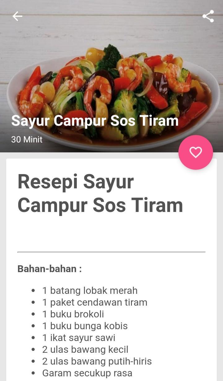 Resepi Pelbagai Sayur For Android Apk Download