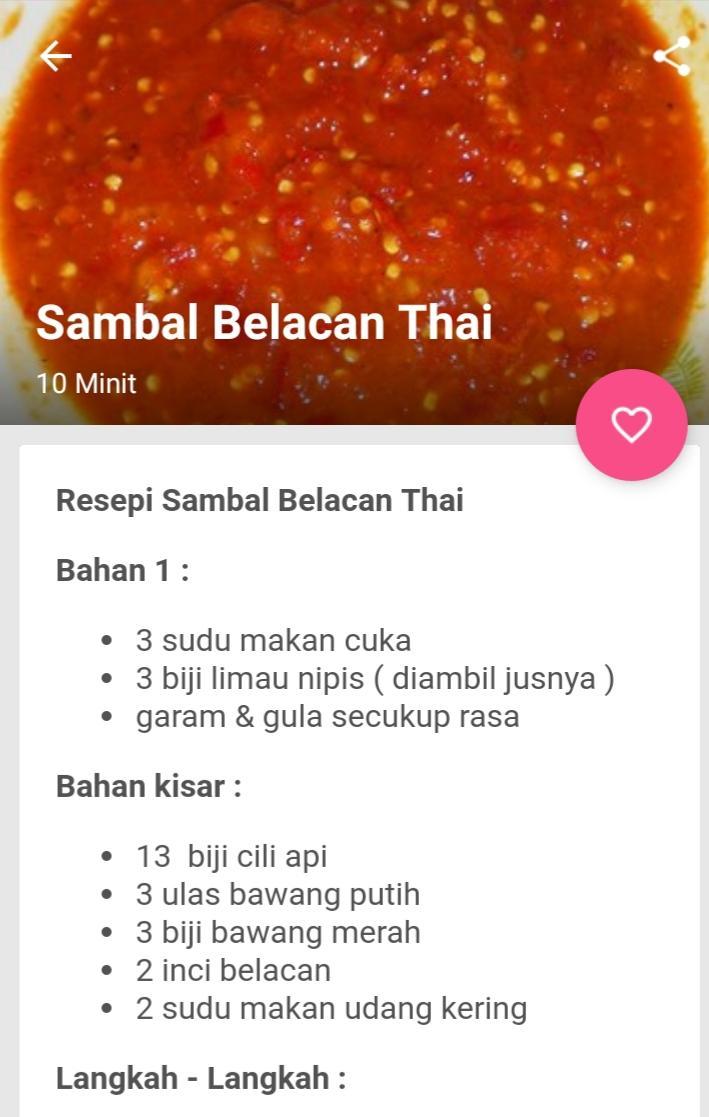 Resepi Sambal Belacan For Android Apk Download