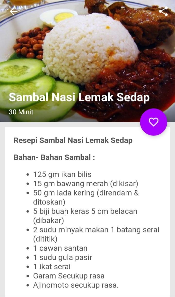 Resepi Sambal Nasi Lemak For Android Apk Download