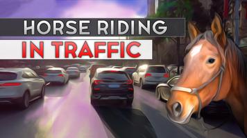 Horse Riding in Traffic plakat
