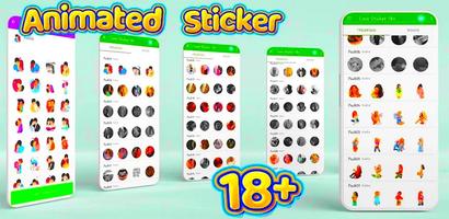 18+ Animated Stickers Romantic Affiche