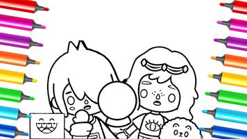 Miga Town Coloring Game Affiche