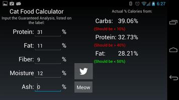 Cat Food Nutrition Calculator capture d'écran 1