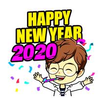 Stickers Bonne année 2020 Affiche