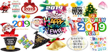 Stickers Happy New Year 2019