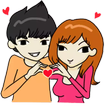 Anime couple Stickers for whatsapp