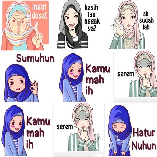 35+ Ide Gambar Stiker Muslimah Lucu