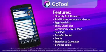 GoTool (Events, Tasks, Raids, CD, Shiny & more)
