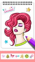 Girls Hairstyle Coloring Book captura de pantalla 2