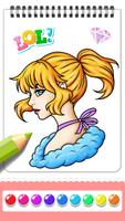 Girls Hairstyle Coloring Book syot layar 3