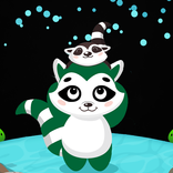 Raccoon Bubbles: in the ocean