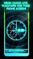 Neon Clock Live Wallpaper App poster