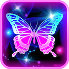 Néon Papillon Fond mobile App icône