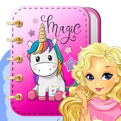 Diario de Unicornio Arcoiris con Contraseña