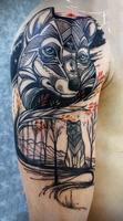 Desenho de tatuagem de lobo imagem de tela 3