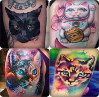 Dessins Tatouage Chat Affiche